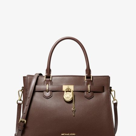 Michael Kors Landon Medium Leather Satchel - Preorder — Nutmeg