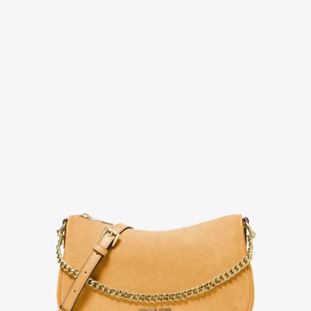Michael Kors Carmela Medium Suede Convertible Crossbody Bag - Preorder — Honeywheat