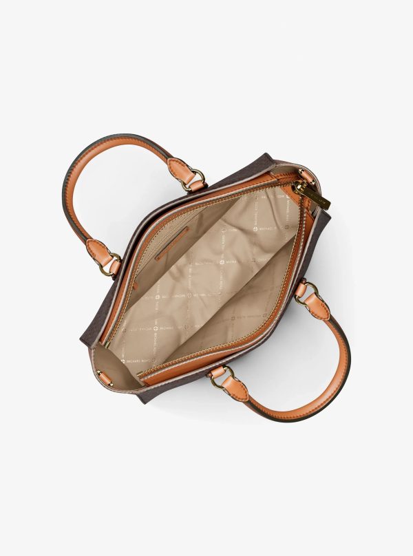 Michael Kors Arden Medium Signature Logo Top-Zip Satchel - Preorder