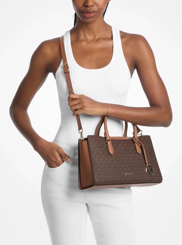 Michael Kors Arden Medium Signature Logo Top-Zip Satchel - Preorder
