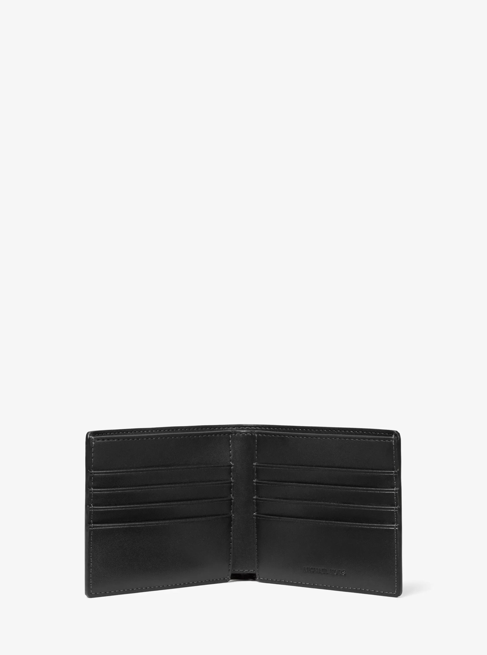 Michael Kors Pebbled Leather Billfold Wallet and Signature Logo Card Case Gift Set - Preorder