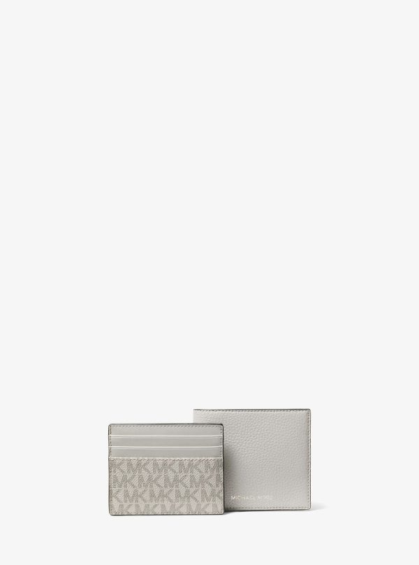 Michael Kors Pebbled Leather Billfold Wallet and Signature Logo Card Case Gift Set - Preorder