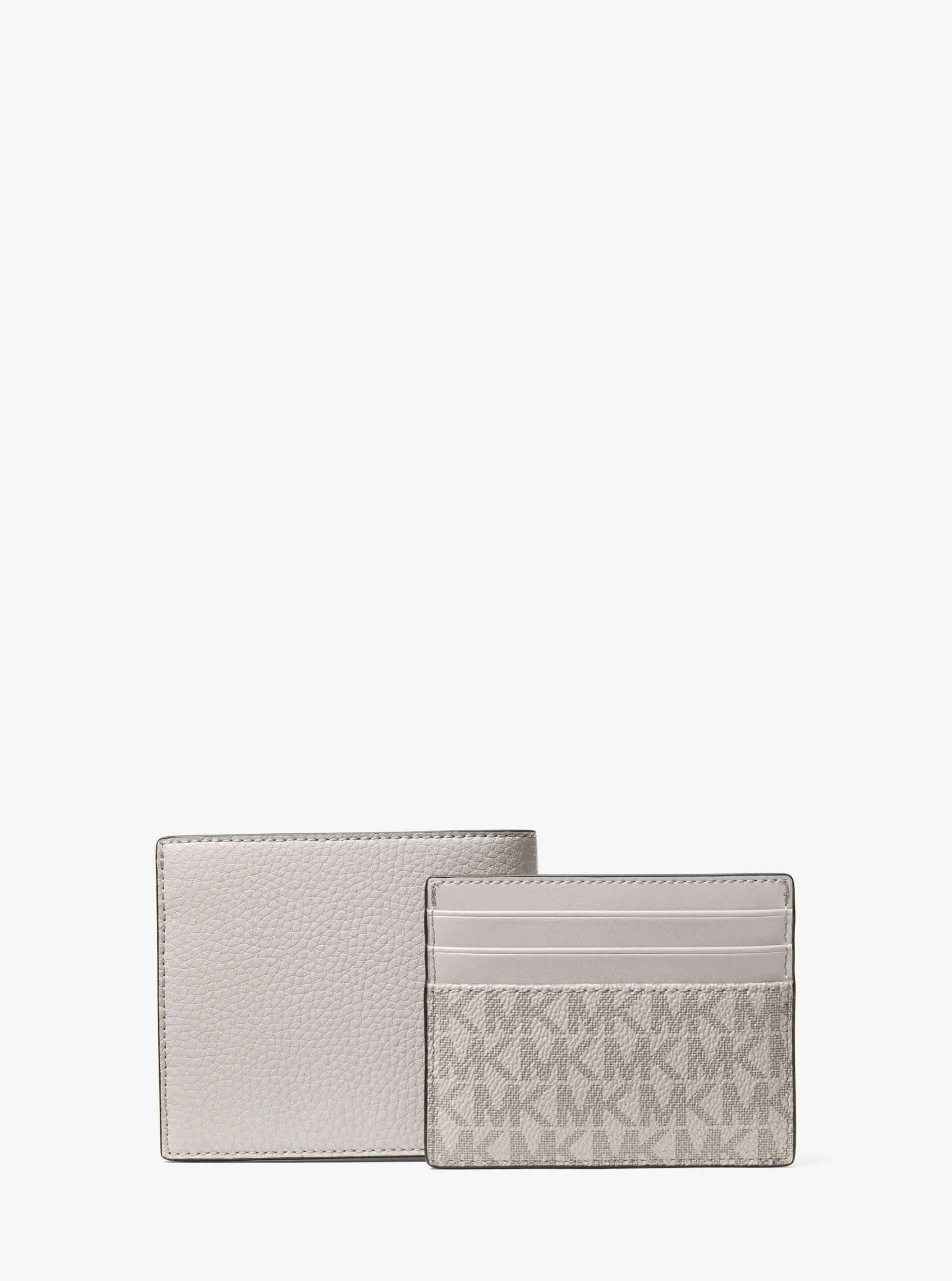 Michael Kors Pebbled Leather Billfold Wallet and Signature Logo Card Case Gift Set - Preorder