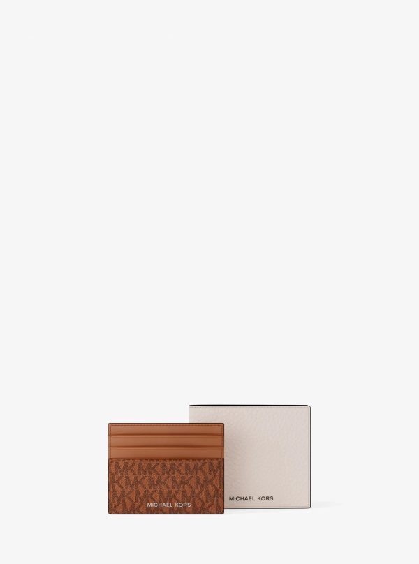 Michael Kors Pebbled Leather Billfold Wallet and Signature Logo Card Case Gift Set - Preorder
