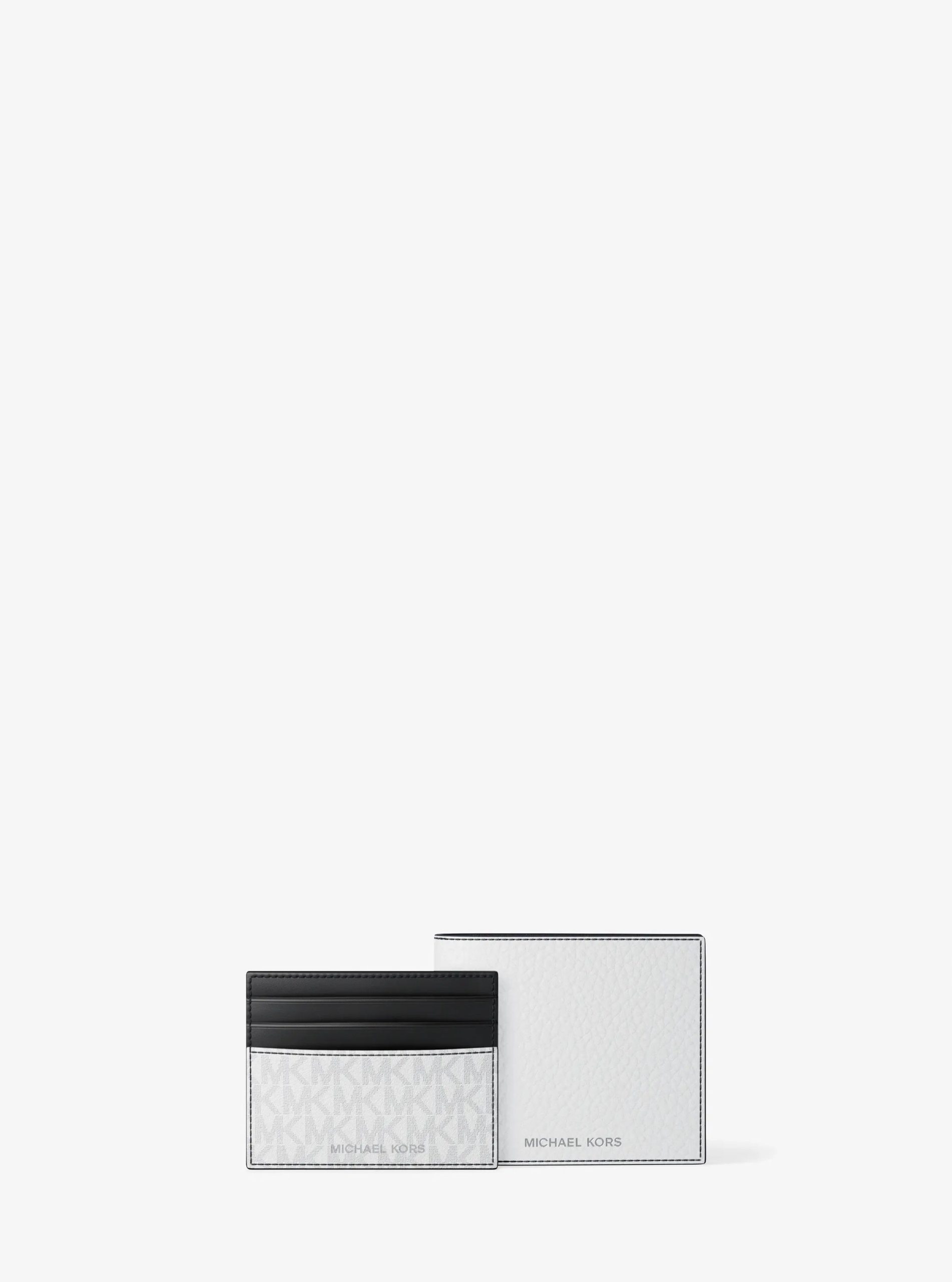 Michael Kors Pebbled Leather Billfold Wallet and Signature Logo Card Case Gift Set - Preorder