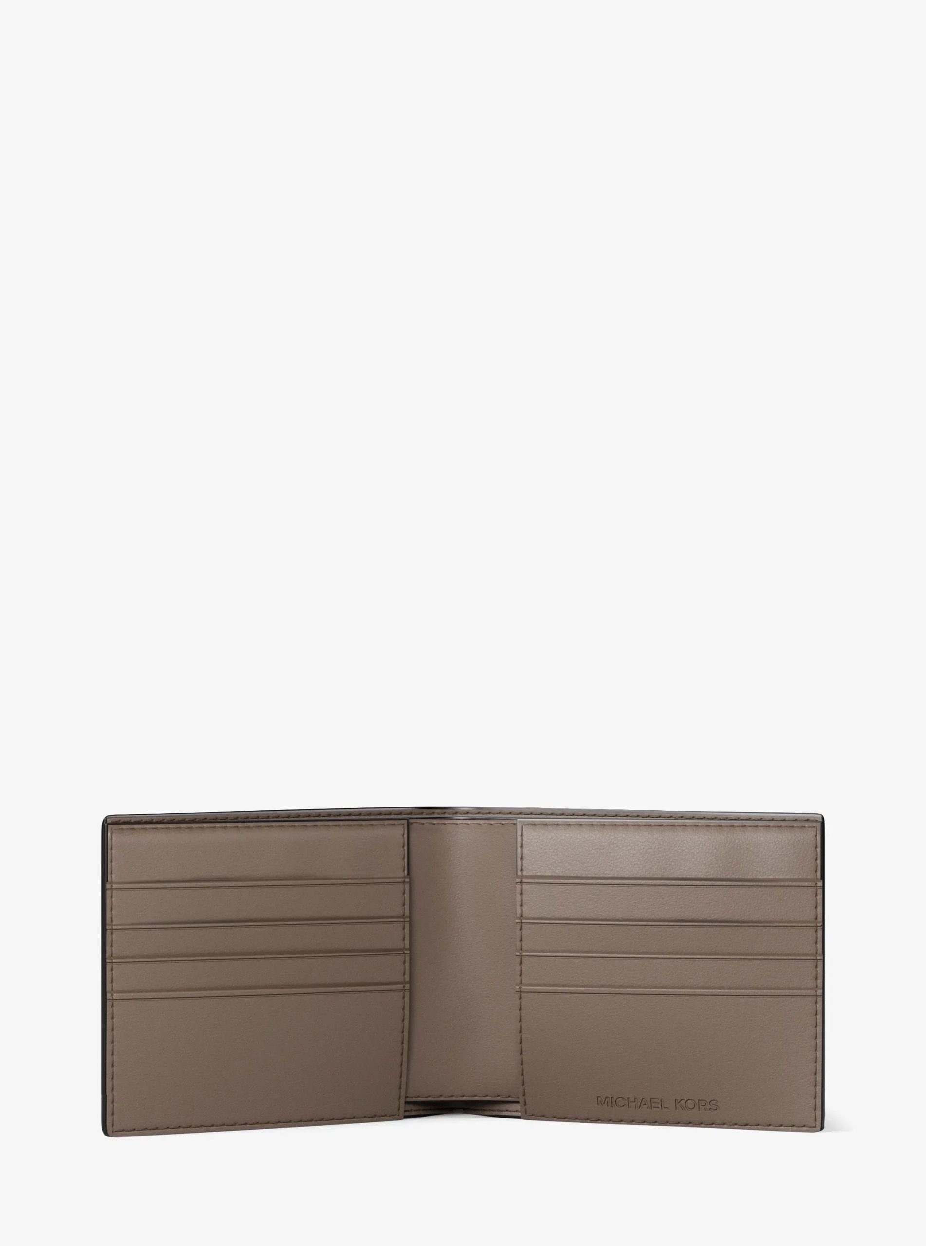 Michael Kors Pebbled Leather Billfold Wallet and Signature Logo Card Case Gift Set - Preorder