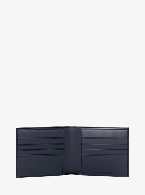 Michael Kors Pebbled Leather Billfold Wallet and Signature Logo Card Case Gift Set - Preorder