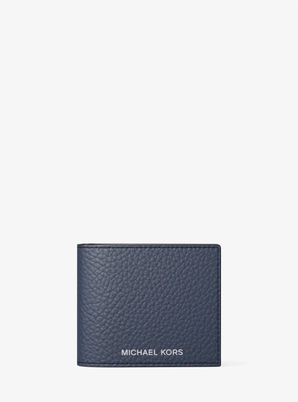 Michael Kors Pebbled Leather Billfold Wallet and Signature Logo Card Case Gift Set - Preorder