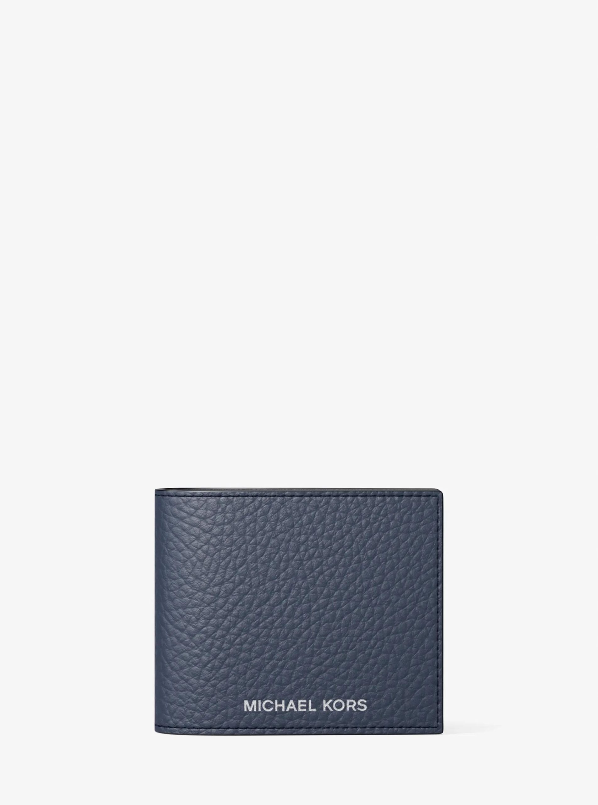 Michael Kors Pebbled Leather Billfold Wallet and Signature Logo Card Case Gift Set - Preorder