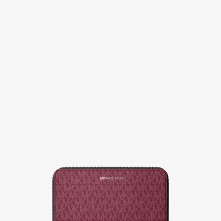 Michael Kors Cooper Signature Logo Continental Wallet - Preorder — Maroon