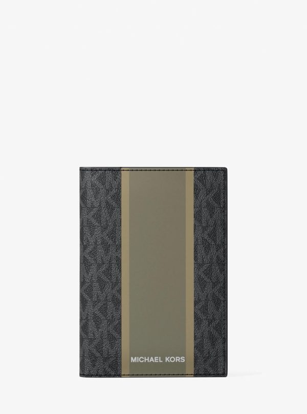 Michael Kors Cooper Stripe Signature Logo Passport Wallet - Preorder