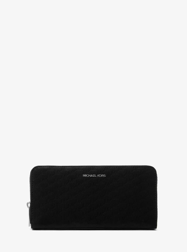 Michael Kors Cooper Logo Debossed Polyester Microsuede Zip-Around Wallet - Preorder