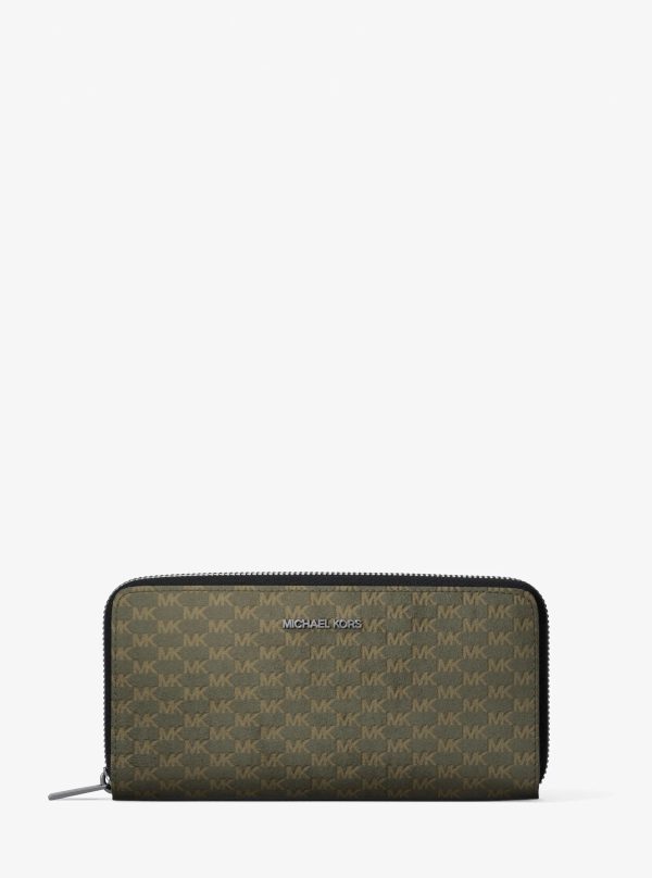 Michael Kors Cooper Logo Debossed Polyester Microsuede Zip-Around Wallet - Preorder