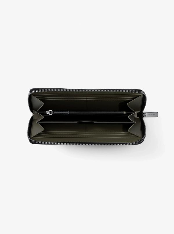 Michael Kors Cooper Logo Debossed Polyester Microsuede Zip-Around Wallet - Preorder