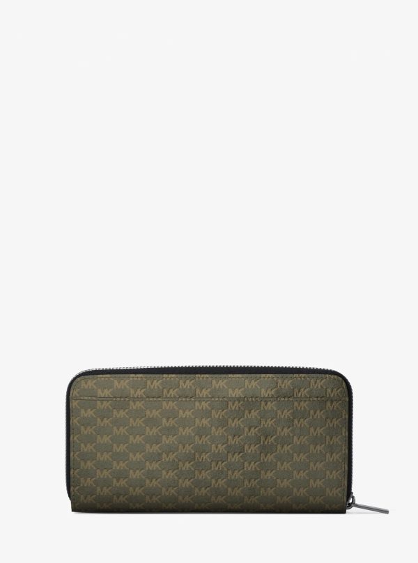 Michael Kors Cooper Logo Debossed Polyester Microsuede Zip-Around Wallet - Preorder