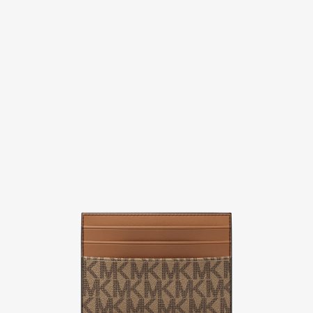 Michael Kors Cooper Signature Logo Card Case - Preorder — Camel