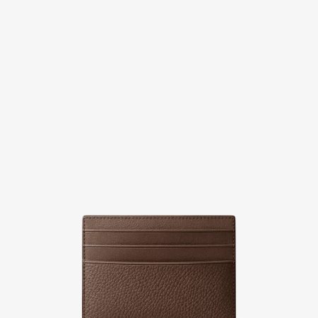 Michael Kors Cooper Pebbled Leather Card Case - Preorder — Nutmeg