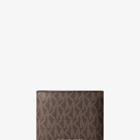 Michael Kors Cooper Logo Billfold Wallet With Coin Pouch - Preorder — Brown Blk