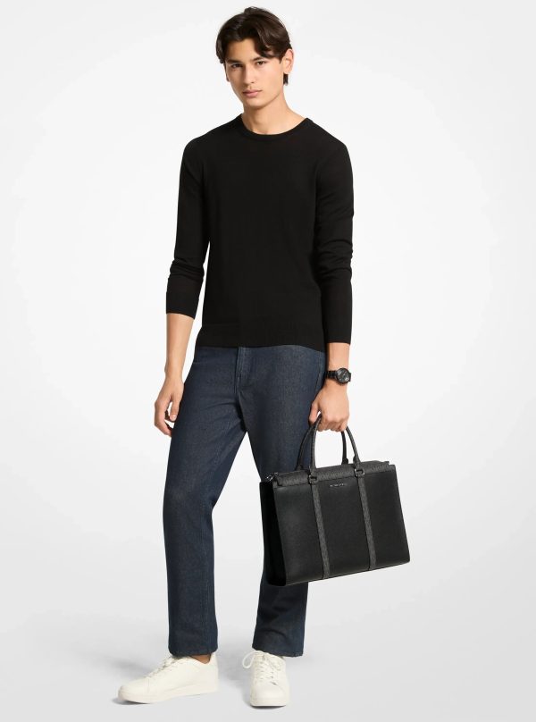 Michael Kors Cooper Pebbled Leather and Signature Logo Briefcase - Preorder