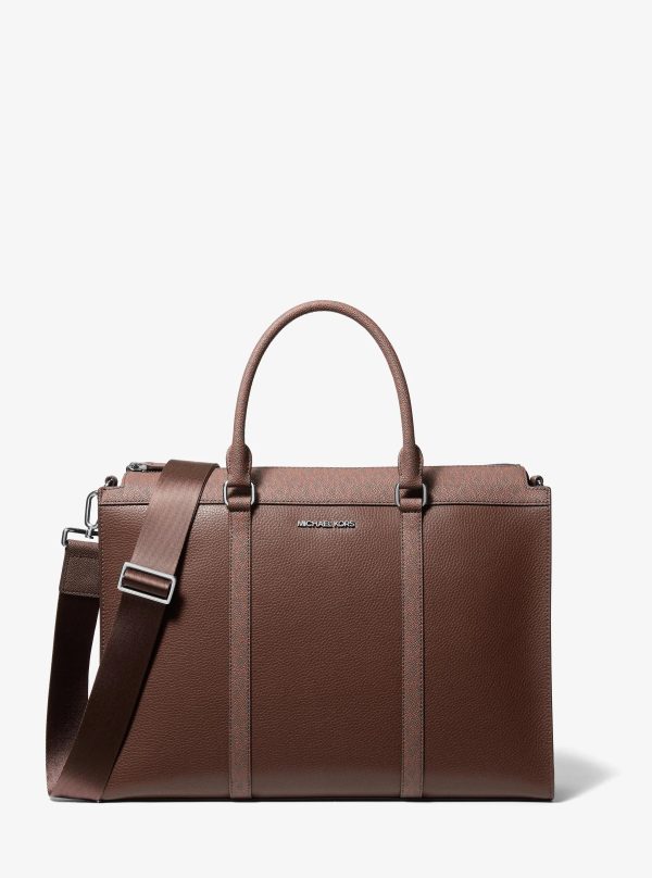 Michael Kors Cooper Pebbled Leather and Signature Logo Briefcase - Preorder