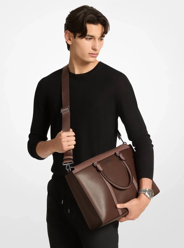 Michael Kors Cooper Pebbled Leather and Signature Logo Briefcase - Preorder