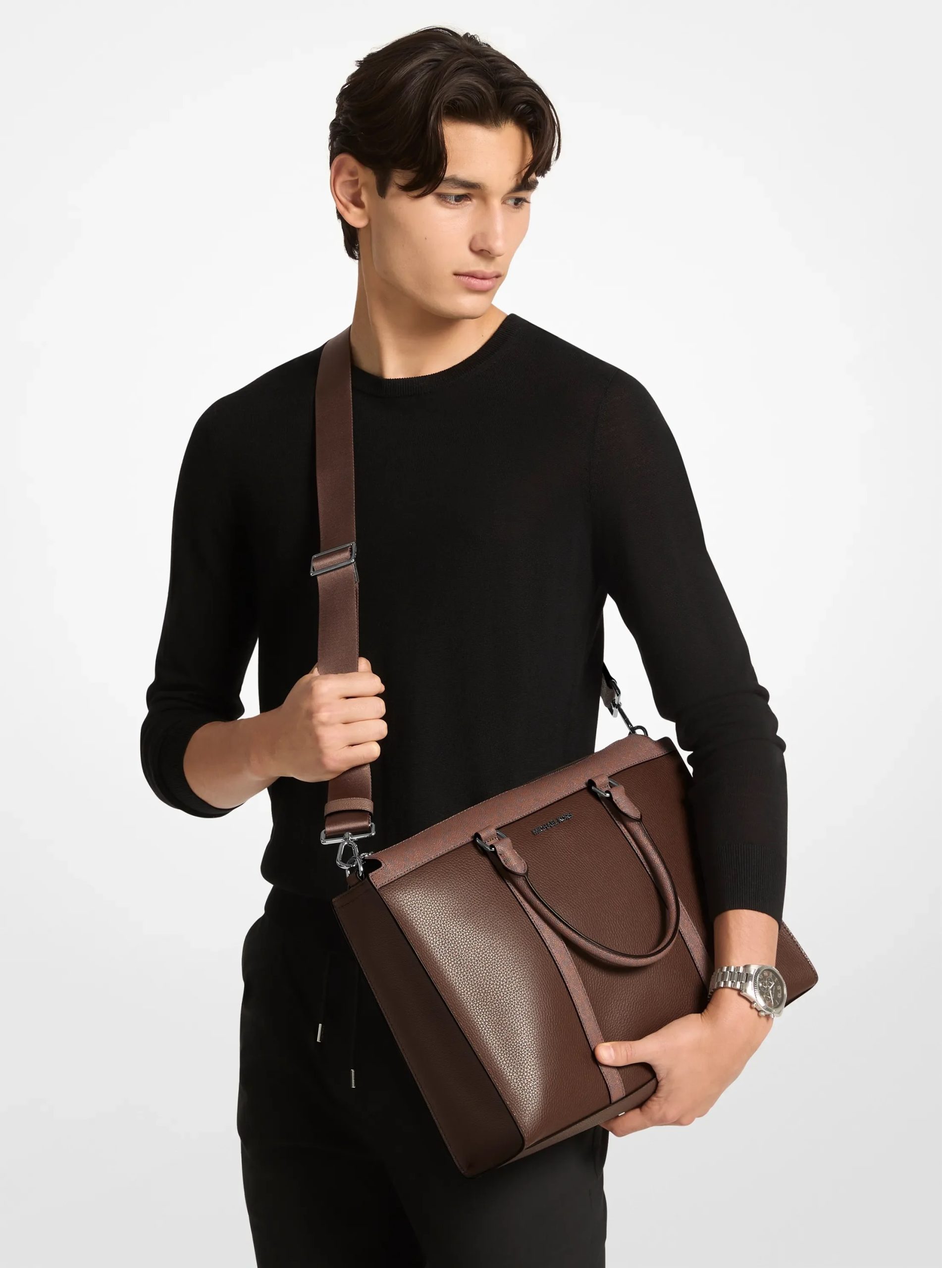 Michael Kors Cooper Pebbled Leather and Signature Logo Briefcase - Preorder - Image 8