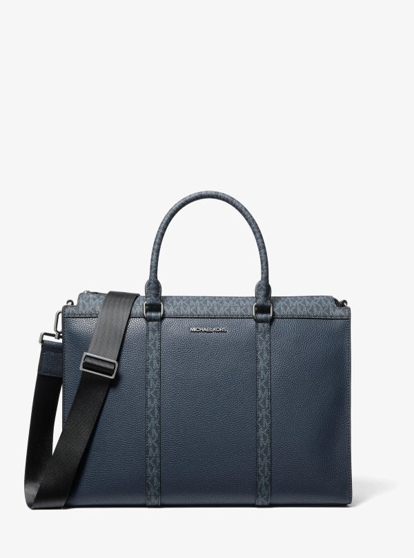 Michael Kors Cooper Pebbled Leather and Signature Logo Briefcase - Preorder