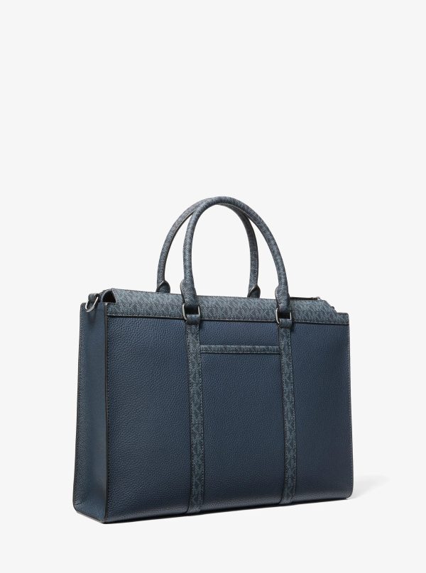Michael Kors Cooper Pebbled Leather and Signature Logo Briefcase - Preorder