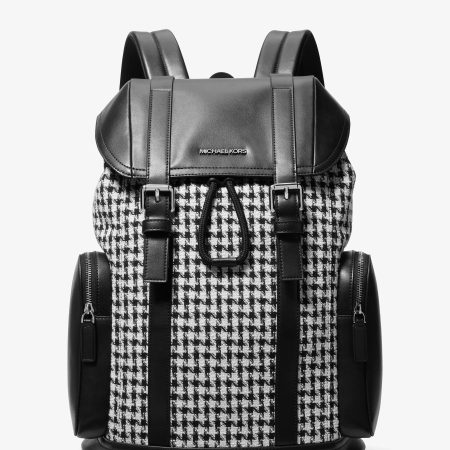 Michael Kors Cooper Houndstooth City Backpack - Preorder — Black
