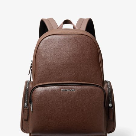 Michael Kors Cooper Leather and Signature Logo Backpack - Preorder — Nutmeg
