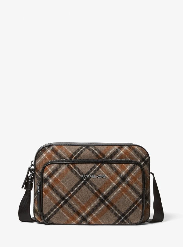 Michael Kors Cooper Plaid Wool Blend Flight Bag - Preorder
