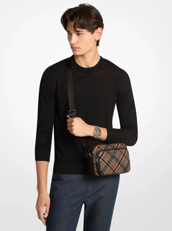 Michael Kors Cooper Plaid Wool Blend Flight Bag - Preorder
