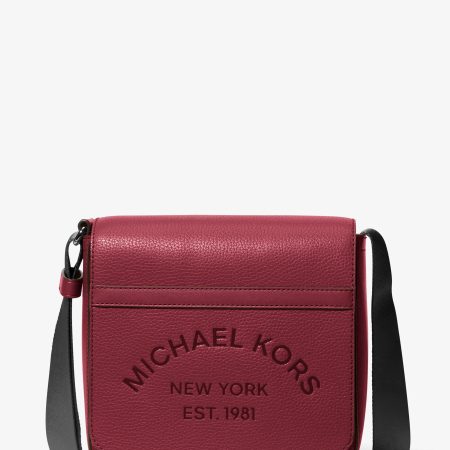 Michael Kors Cooper Pebbled Leather Crossbody Bag - Preorder — Maroon