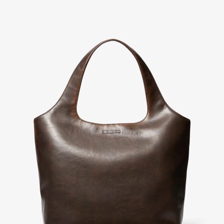 Michael Kors Cooper Burnished Tote Bag - Preorder — Chocolate