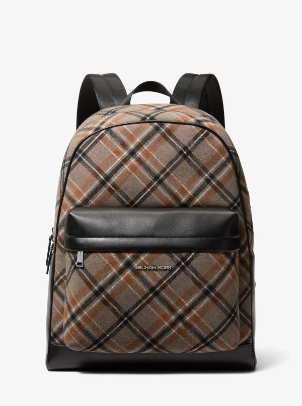 Michael Kors Pacey Plaid Print Wool Blend Backpack - Preorder