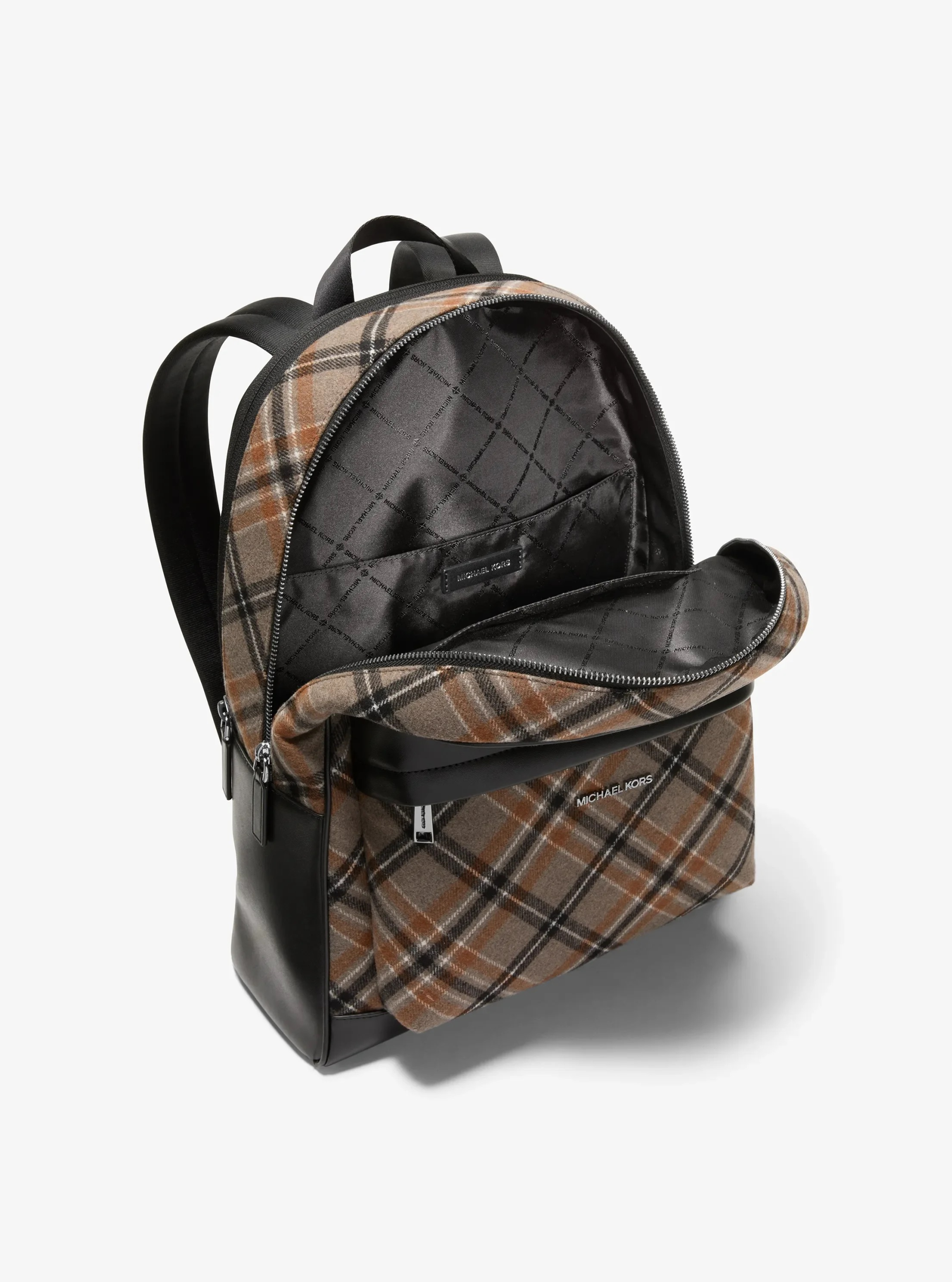 Michael Kors Pacey Plaid Print Wool Blend Backpack - Preorder