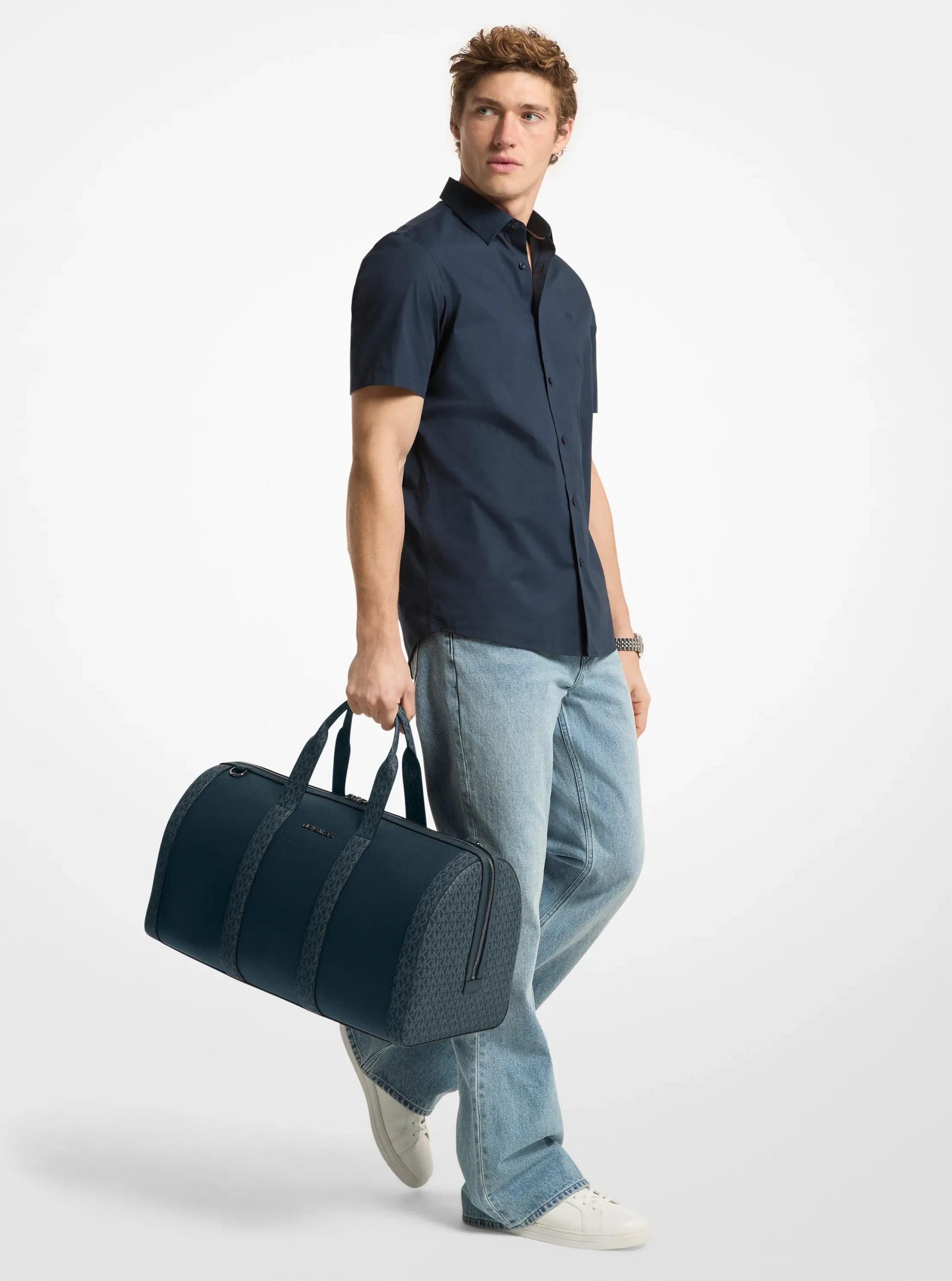Michael Kors Cooper Pebbled Leather and Signature Logo Duffel Bag - Preorder