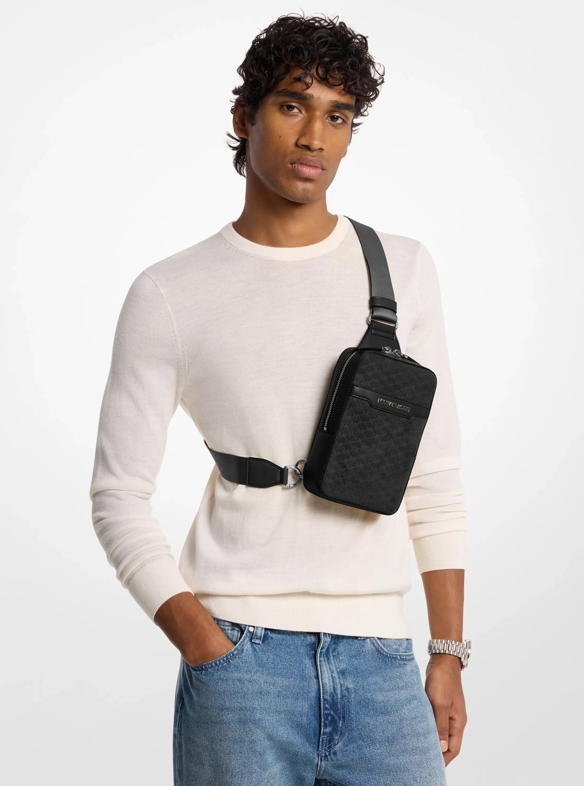 Michael Kors Cooper Medium Polyester Microsuede Sling Bag - Preorder