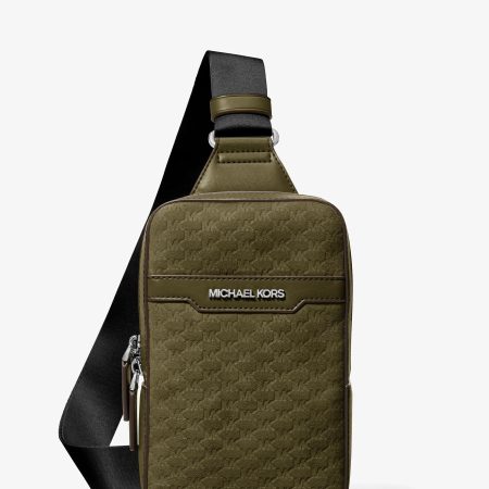 Michael Kors Cooper Medium Polyester Microsuede Sling Bag - Preorder — Olive