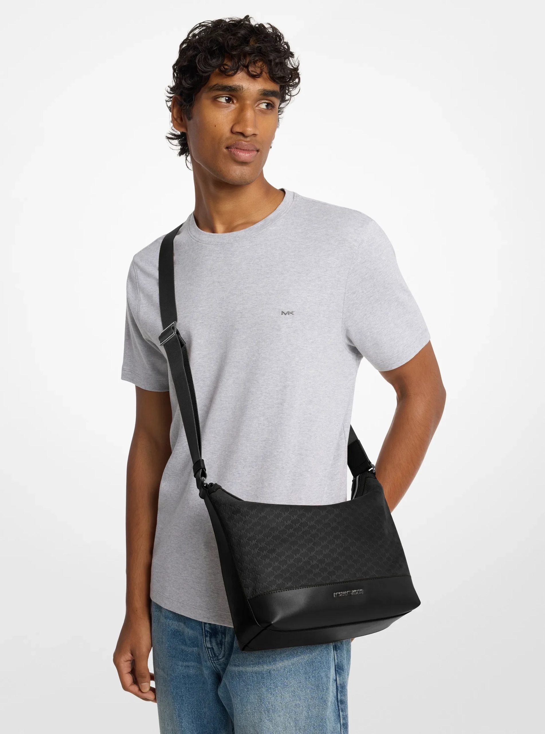 Michael Kors Cooper Polyester Microsuede Crescent Crossbody Bag - Preorder