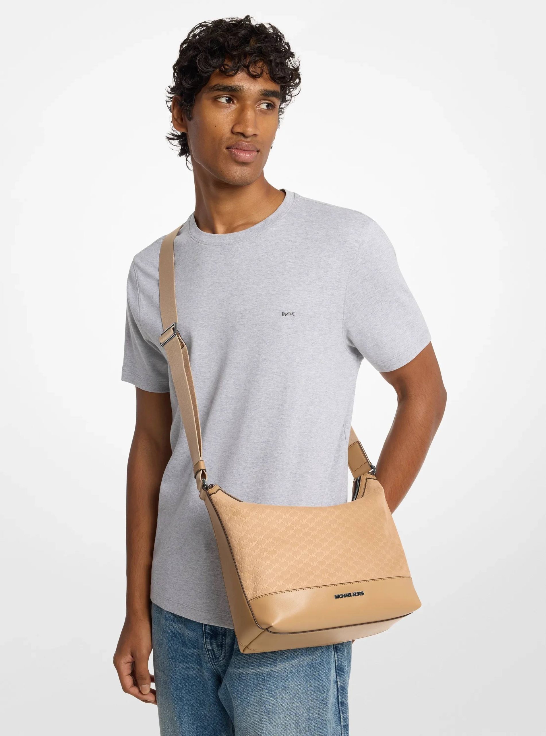 Michael Kors Cooper Polyester Microsuede Crescent Crossbody Bag - Preorder