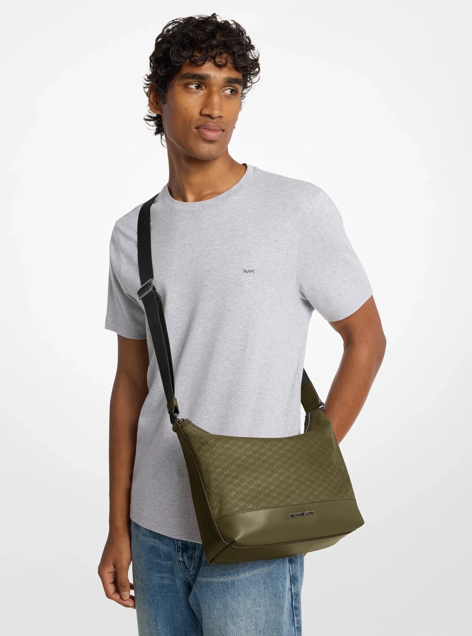 Michael Kors Cooper Polyester Microsuede Crescent Crossbody Bag - Preorder