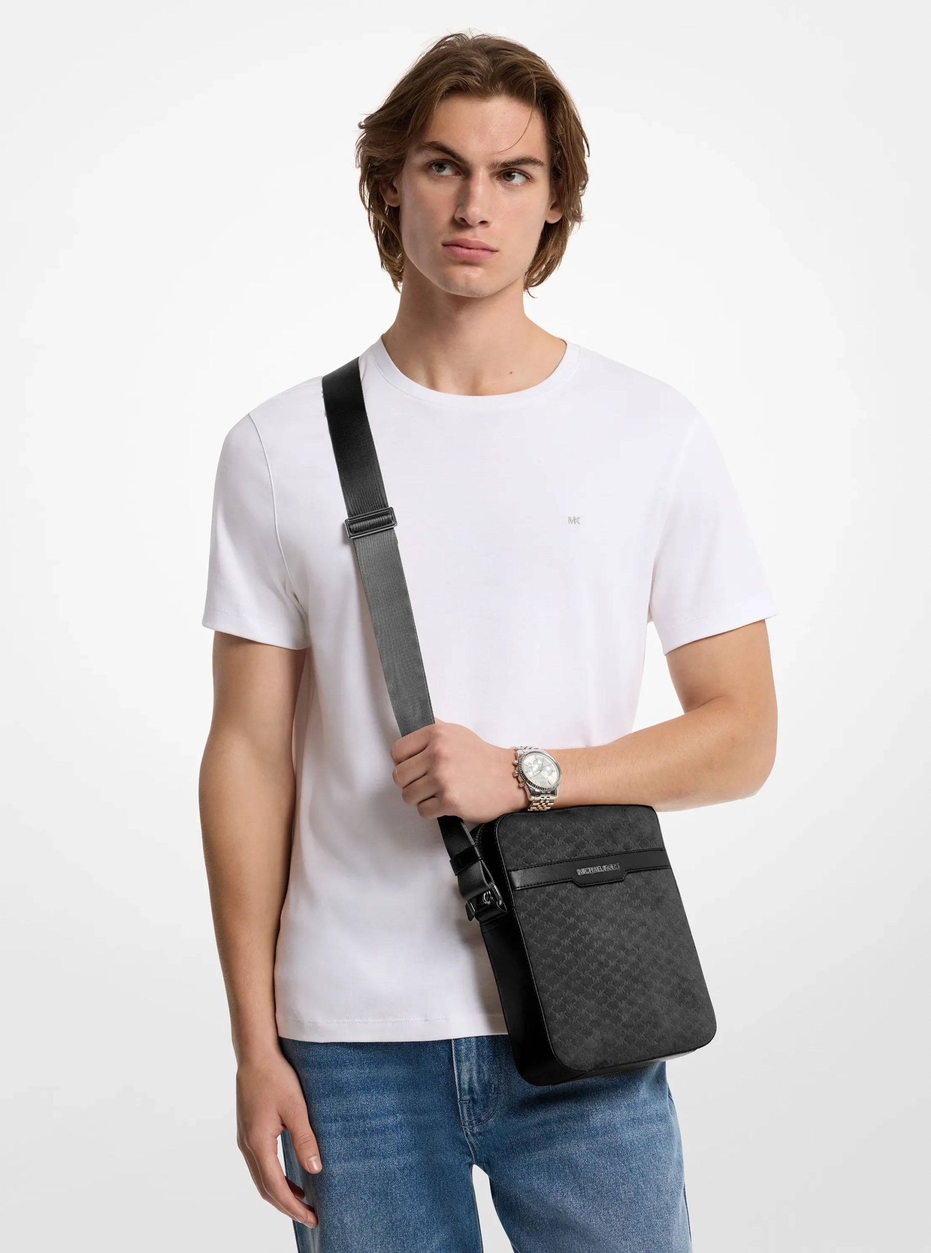 Michael Kors Cooper Logo Debossed Polyester Microsuede Flight Bag - Preorder