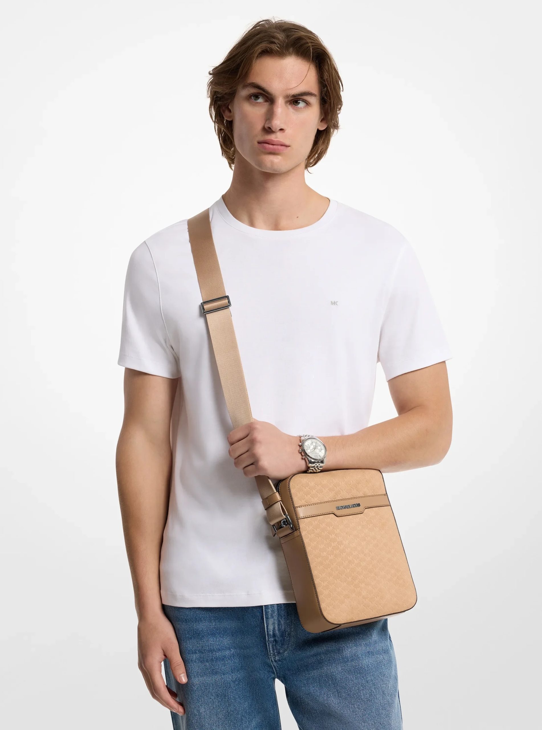 Michael Kors Cooper Logo Debossed Polyester Microsuede Flight Bag - Preorder