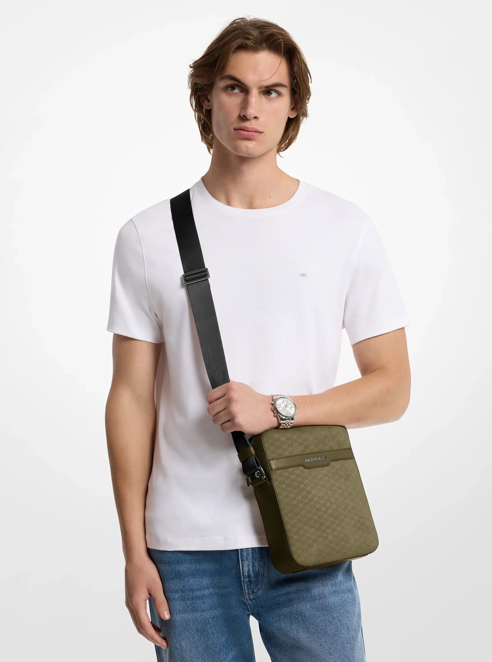 Michael Kors Cooper Logo Debossed Polyester Microsuede Flight Bag - Preorder
