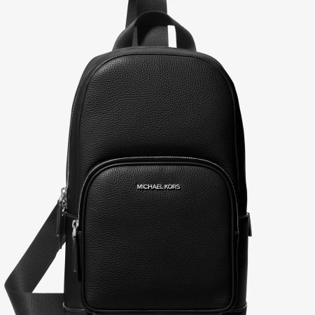 Michael Kors Cooper Pebbled Leather Sling Pack - Preorder — Black
