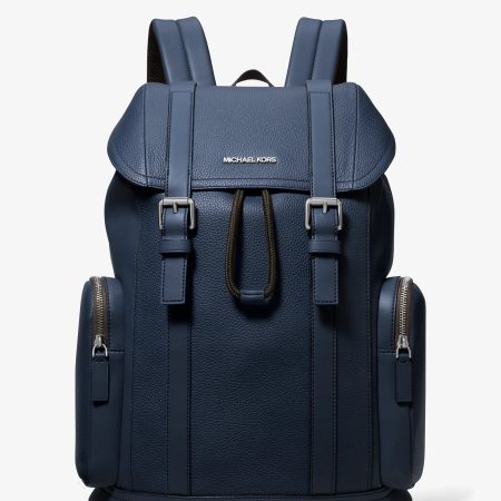 Michael Kors Cooper Pebbled Leather Backpack - Preorder — Navy