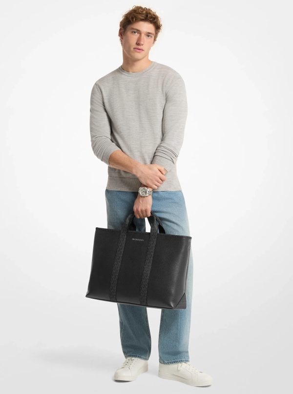 Michael Kors Cooper Medium Pebbled Leather and Signature Logo Tote Bag - Preorder