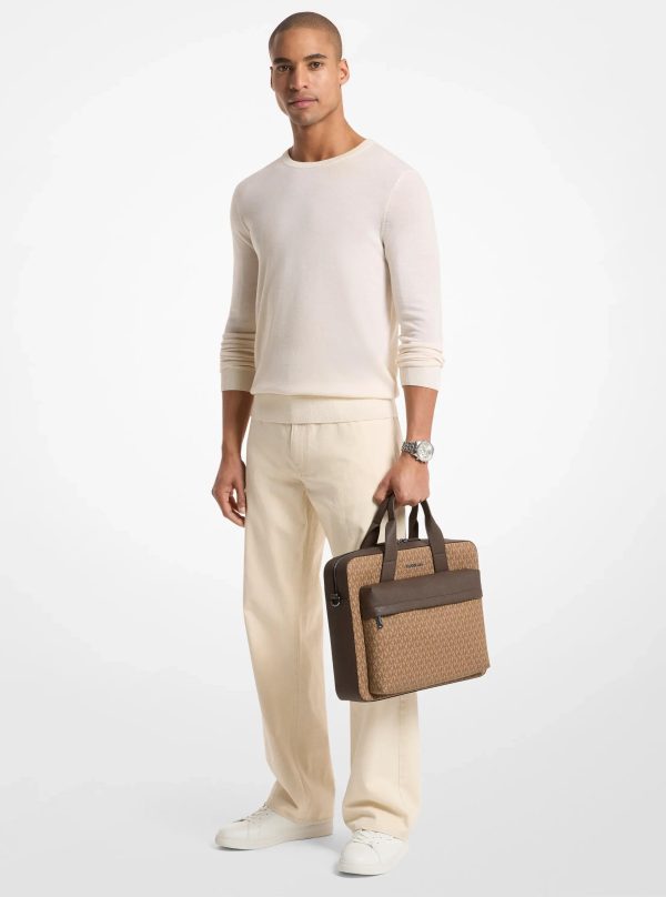 Michael Kors Pacey Medium Signature Logo Pocket Briefcase - Preorder