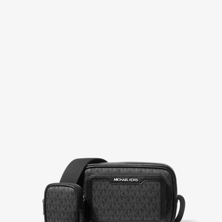 Michael Kors Cooper Signature Logo Camera Crossbody Bag With Pouch - Preorder — Black
